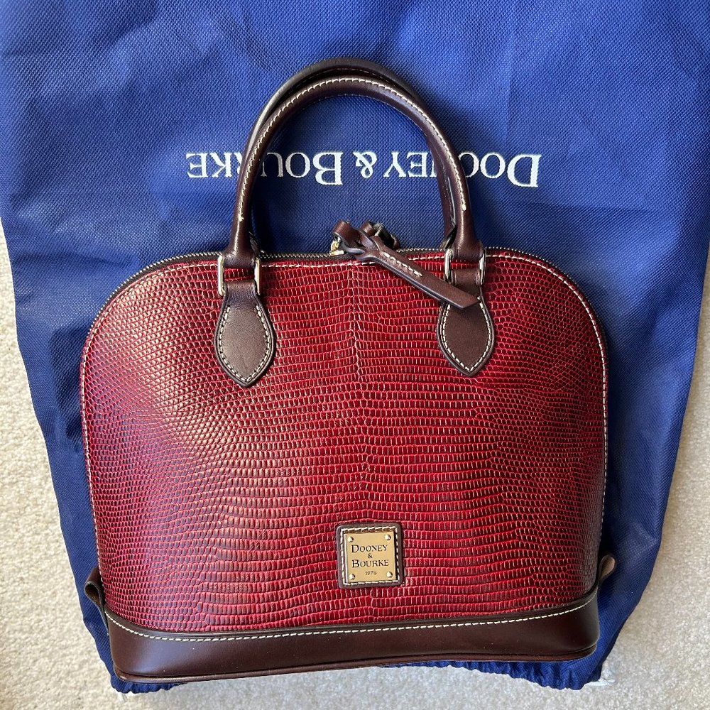 Dooney & Bourke Lizard Leather Zip Zip Satchel